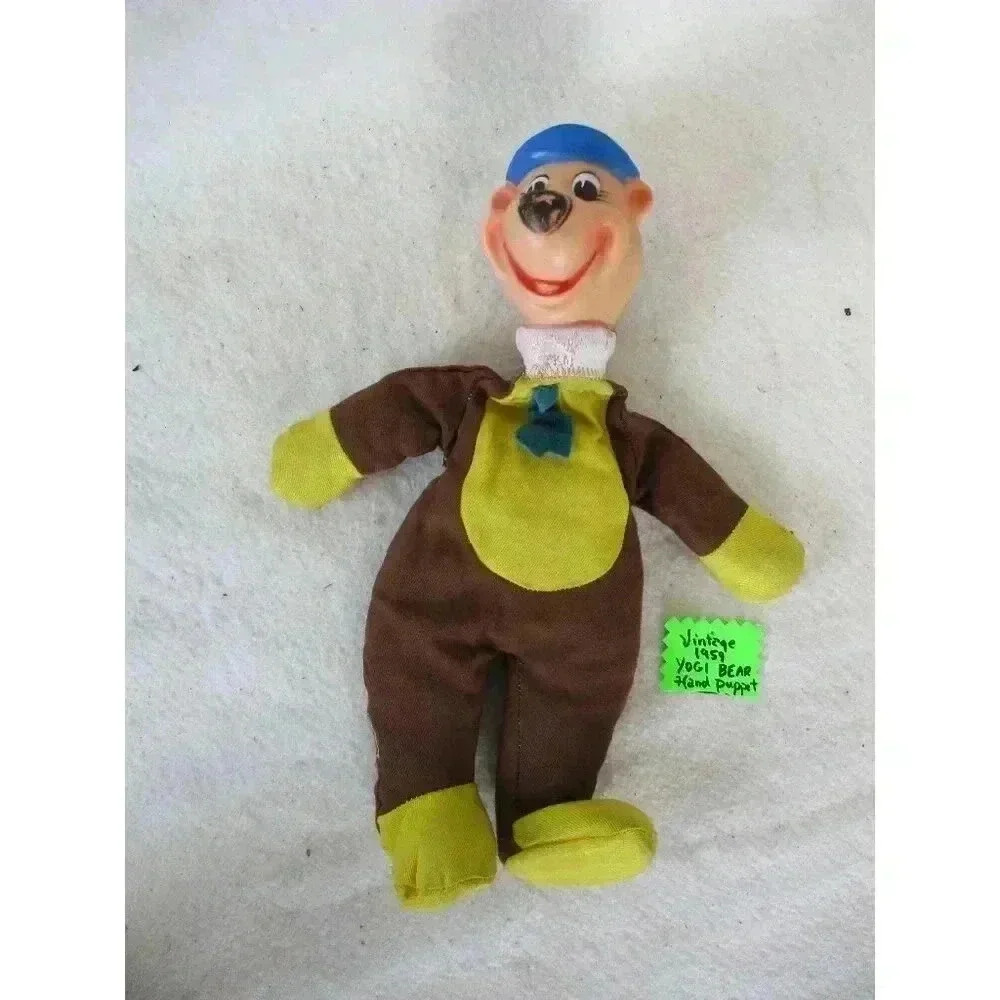 Yogi Bear Hand Puppet, Hanna Barbara child gift, vintage puppet, bear‎
